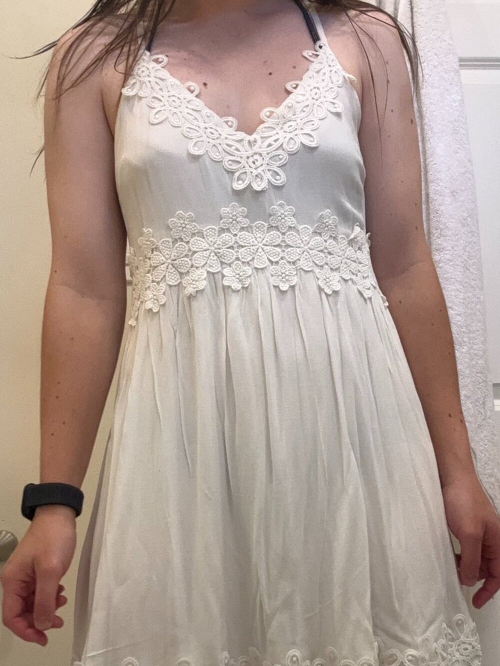American Rag White Lace Halter Sundress